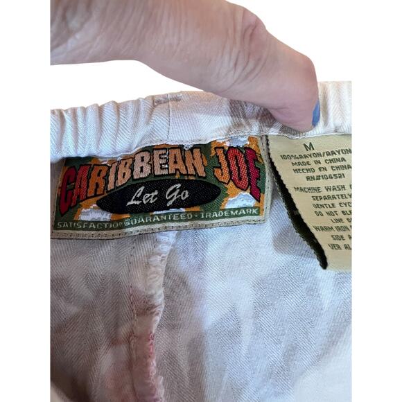 Caribbean Joe Women's Wide Leg Capri Pants Drawstring Floral Size Medium - Picture 4 of 8